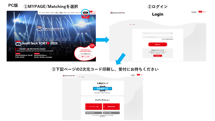 会場での受付・入場について