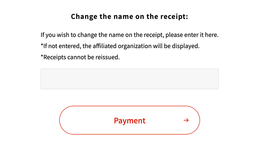 Change the name on the receipt